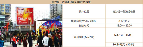 惠州戶(hù)外樓宇LED大屏廣告報(bào)價(jià)
