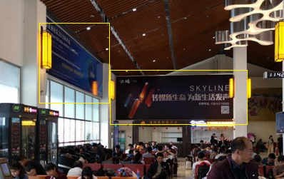國內出發(fā)二樓候機廳墻面燈箱廣告