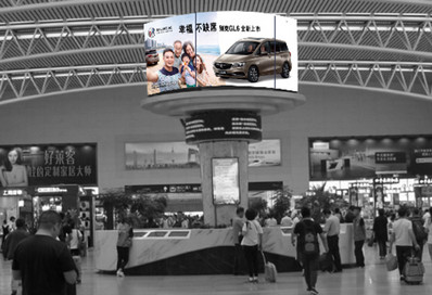 沈陽北站候車大廳旋轉屏廣告案例圖