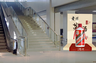 茅臺機場國內(nèi)到達(dá)行李大廳下電梯旁展位廣告