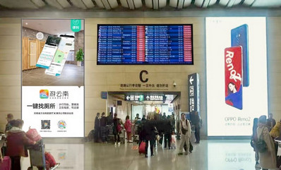 昆明機場B01層國內(nèi)國際到達(dá)行李提取廳LED電子屏廣告