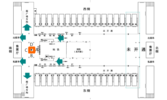 出站口服務(wù)臺墻面燈箱點位 出站口服務(wù)臺墻面燈箱點位