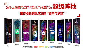 廣州塔廣告價格？廣州塔燈光秀廣告覆蓋客流？廣州塔LED廣告報價是多少？