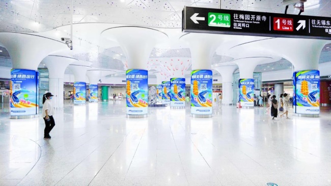 無錫地鐵三陽廣場換乘站包柱廣告優(yōu)勢分析，無錫地鐵廣告價格收費