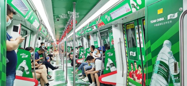 石家莊地鐵創(chuàng)意全景內(nèi)包車廣告優(yōu)秀案例，石家莊地鐵列車廣告價格