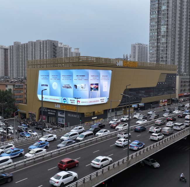 太原小店南內環(huán)陽光數(shù)碼港外墻LED廣告，太原LED大屏廣告價格