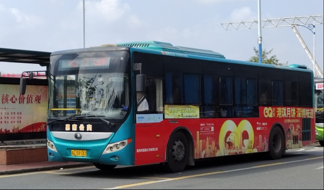 惠州公交車身三側(cè)外車貼廣告投放，惠州公交巴士廣告價格
